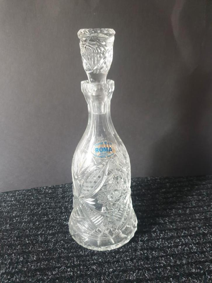 Prachtige antieke kristallen wijnkaraf van Roma uit Polen., Antiek en Kunst, Antiek | Glas en Kristal, Ophalen of Verzenden