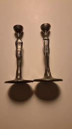 Patrick Meyer Tinnen Kandelaars - Naakt Paar, Antiek en Kunst, Verzenden, Overige materialen