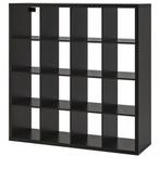 Kallax kast ikea zwart 4x4 stellingkast open kast, Ophalen, Zo goed als nieuw, 25 tot 50 cm, Minder dan 150 cm