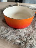 Le creuset sauspan steelpan 20 cm oranje, Huis en Inrichting, Keuken | Potten en Pannen, Ophalen, Gebruikt, Gietijzer, Koekenpan of Braadpan