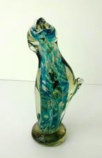 Glazen kat zittend helder en blauwgroen Mexico 3226-g, Ophalen of Verzenden