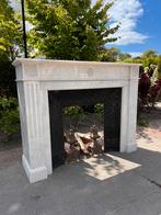 Wit marmeren front schouw Carrara marmer openhaard mantel, Ophalen, Zo goed als nieuw