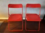 Twee iconische vintage rode klapstoelen, Ophalen of Verzenden, Rood, Kunststof, Twee