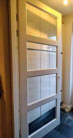 Opdekdeur paneeldeur met facet geslepen glas 231 x 93cm., Ophalen, Gebruikt, 215 cm of meer, Binnendeur