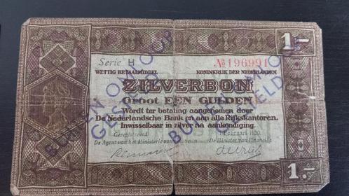 Zilverbon 1 gulden 1 februari 1920 buiten omloop, Postzegels en Munten, Bankbiljetten | Nederland, Los biljet, 1 gulden, Verzenden