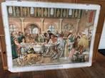 wandplaat " Aan het hof van Karel de Grote ", Antiek en Kunst, Antiek | Schoolplaten, Ophalen, Geschiedenis