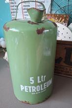 groen emaille petroleumkan, 5 liter - brocante, Antiek en Kunst, Antiek | Emaille, Ophalen