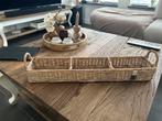 Riviera Maison rieten mand met vakken - 60 cm, Ophalen, Overige materialen, 50 tot 100 cm, Zo goed als nieuw