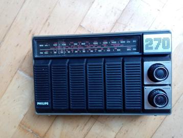 Vintage Philips 270 transistorradio batterij/220V beschikbaar voor biedingen