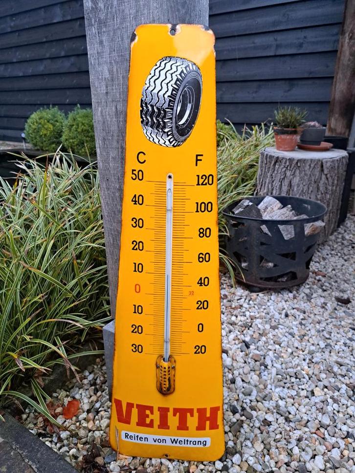 Emaille reclame emaille reclamebord Veith banden garage, Verzamelen, Merken en Reclamevoorwerpen, Gebruikt, Reclamebord, Ophalen