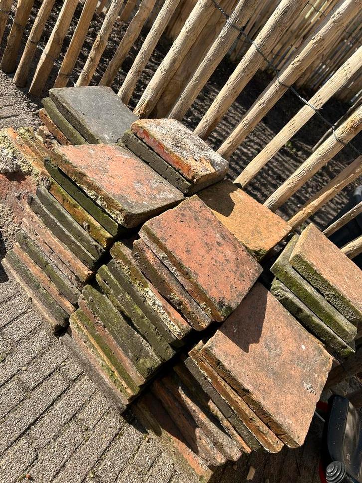 +-100 Esterikken Plavuizen bruin/grijs 21 bij 21, Doe-het-zelf en Verbouw, Tegels, Gebruikt, Vloertegels, Overige materialen, 20 tot 40 cm