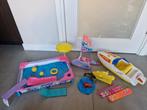 Barbie accessoires set; zwembad/speedboot/waterscooter/ski, Ophalen of Verzenden, Gebruikt, Barbie