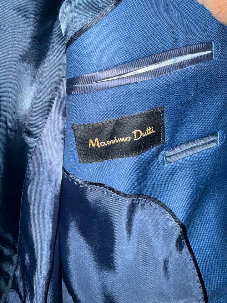 Massimo Dutti Blauw Pak. Italian fabric. Z.g.a.n., Kleding | Heren, Kostuums en Colberts, Zo goed als nieuw, Maat 46 (S) of kleiner