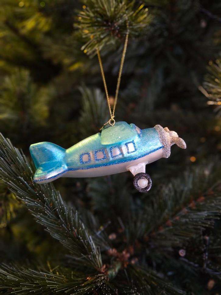 2 Vondels Kerstballen vliegtuig, Diversen, Kerst, Nieuw, Ophalen