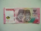 1137. Indonesia, 100.000 rupiah 2022 UNC Soekarno-Hatta., Postzegels en Munten, Bankbiljetten | Azië, Los biljet, Zuidoost-Azië