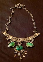 Aparte Zuid-Amerikaanse halsketting met groenkleurige stenen, Verzenden, Gebruikt, Groen, Steen of Mineraal