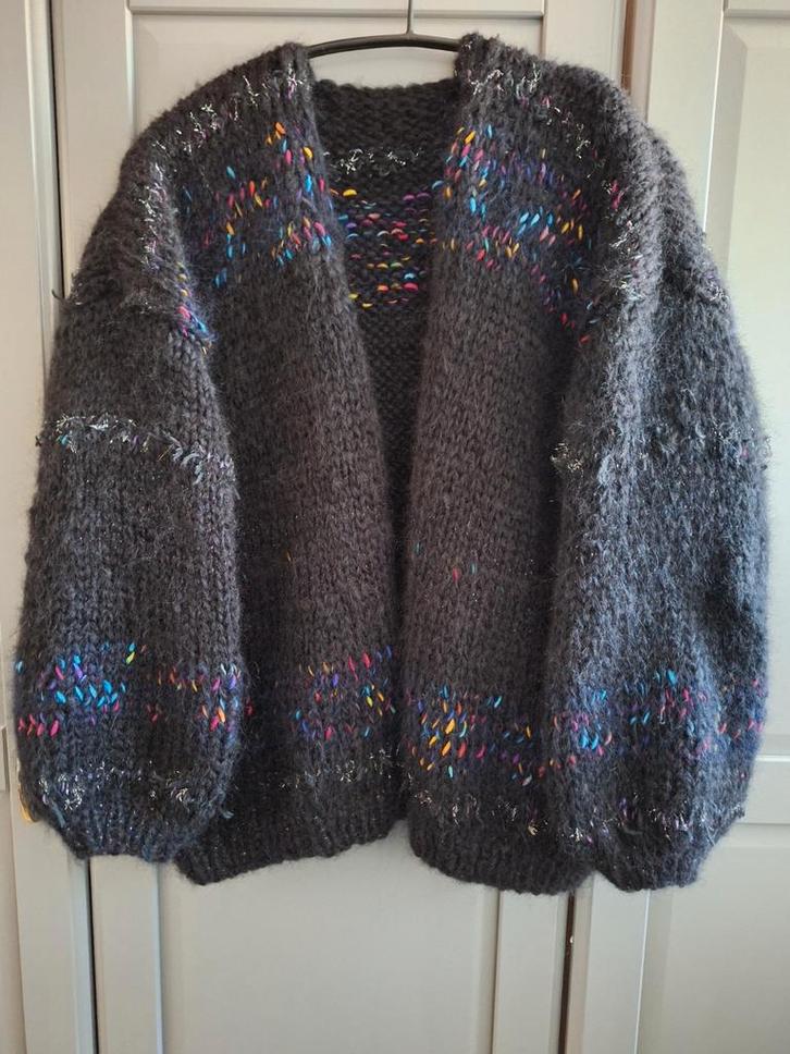 Nieuw handgemaakt mohair vest, grote maat, Kleding | Dames, Truien en Vesten, Nieuw, Maat 46/48 (XL) of groter, Zwart, Ophalen of Verzenden