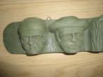 Oud houten pijpenrek met 5 houtsnijwerk hoofden gezichten, Verzamelen, Rookartikelen, Aanstekers en Luciferdoosjes, Ophalen of Verzenden