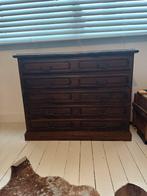 Vintage koloniale ladekast van massief hout, Huis en Inrichting, Kasten | Ladekasten, Ophalen of Verzenden