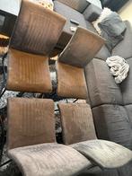 4 Grijze Den Bommel Eetkamerstoelen - Stevig!, Ophalen, Gebruikt, Vier, Stof