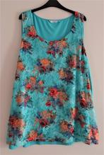ZGAN: Miss Etam top turquoise + kant + bloemen mt 46, Blauw, Maat 46/48 (XL) of groter, Ophalen of Verzenden, Zo goed als nieuw