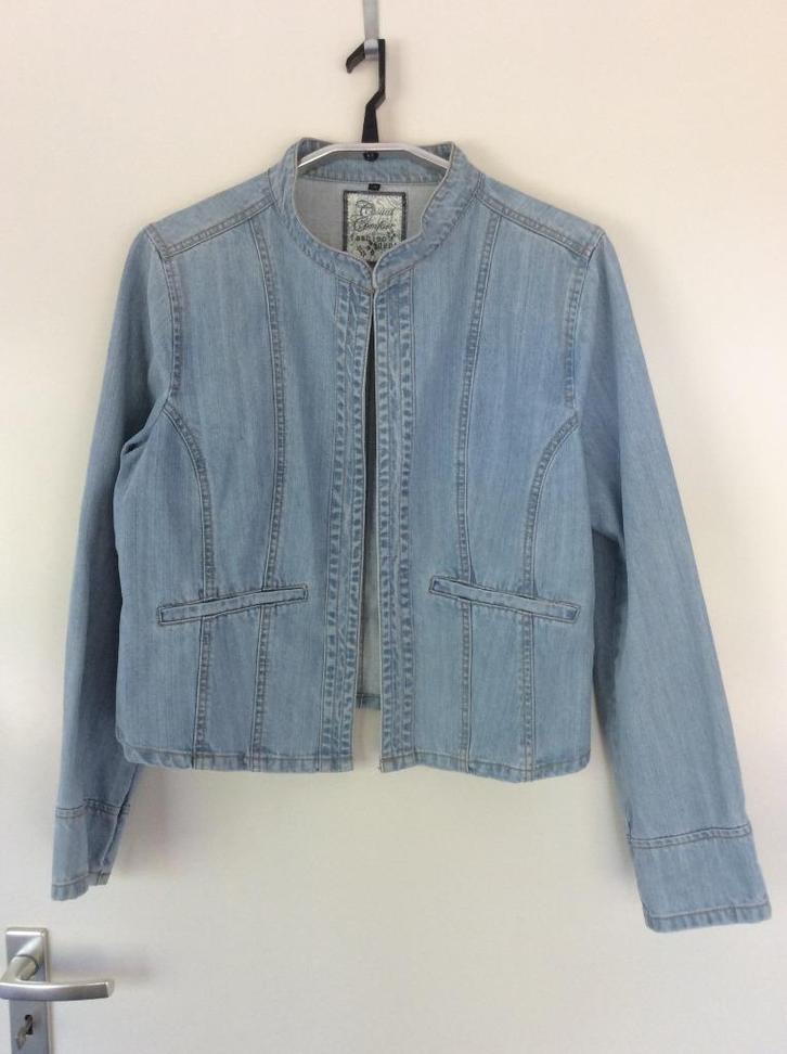 Spijkerjasje V&D Fashion Dept. maat 44-46, Kleding | Dames, Jasjes, Kostuums en Pakken, Nieuw, Jasje, Maat 42/44 (L), Blauw, Ophalen of Verzenden