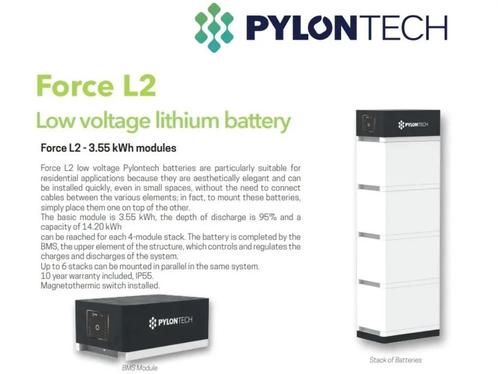 Pylontech Force-L2 thuisbatterij 14,2 kWh (Victron-Goodwe)), Doe-het-zelf en Verbouw, Zonnepanelen en Toebehoren, Nieuw, Compleet systeem