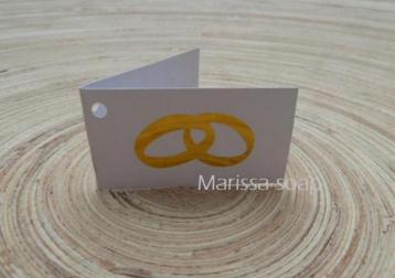 Mini bedankkaartjes ringen goud - 10 st | bruiloft huwelijk beschikbaar voor biedingen