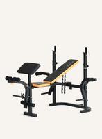 Verstelbaar Bank druk met fly, bicep curl en leg extensio, Ophalen, Zo goed als nieuw, Fitnessbank
