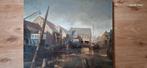 Te Koop : Schilderij , Haven van Yerseke, Ophalen of Verzenden
