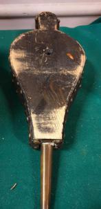 blaasbalg antiek van leer en messing, Verzamelen, Ophalen of Verzenden