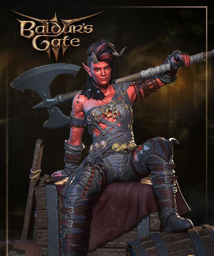 3D-geprint Karlach Beeld – Baldur’s Gate 3!, Verzamelen, Poppetjes en Figuurtjes, Nieuw, Ophalen of Verzenden