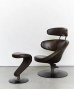 Lounge stoel Peel van Stokke, Huis en Inrichting, Stoelen, Ophalen, Gebruikt, Zwart, Leer