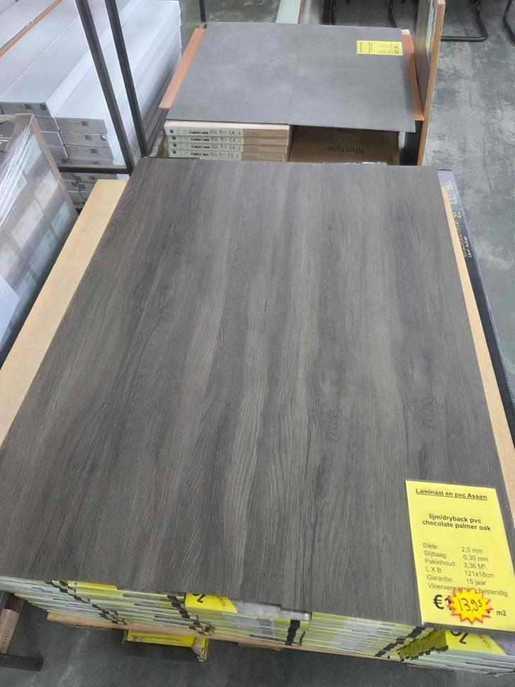 lijm pvc chocolate palmer oak 0059550, Huis en Inrichting, Stoffering | Vloerbedekking, Nieuw, Laminaat, 75 m² of meer, Ophalen