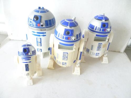Star Wars R2D2 figuurtjes 4 stuks 10cm 16cm en 17cm film tv, Verzamelen, Star Wars, Zo goed als nieuw, Actiefiguurtje, Ophalen of Verzenden