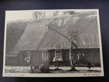 Drenthe van vroeger, bij de waterpunt, echte fotokaart, onge beschikbaar voor biedingen