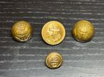 Marine knopen 4 stuks, Verzamelen, Militaria | Tweede Wereldoorlog, Verzenden, Marine, Nederland, Embleem of Badge