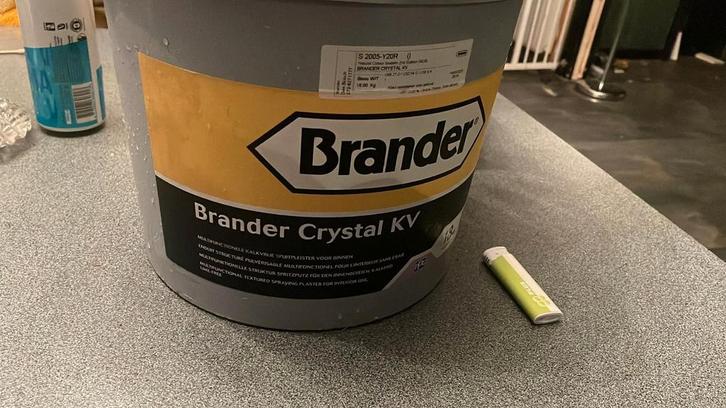 Brander Crystal KV - Spuitpleister voor binnen, Doe-het-zelf en Verbouw, Verf, Beits en Lak, Nieuw, Verf, 15 tot 20 liter, Wit