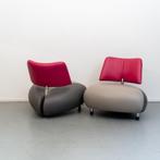 2x Leolux Pallone fauteuils grijs/antraciet - roze, Ophalen of Verzenden, Zo goed als nieuw, Leer