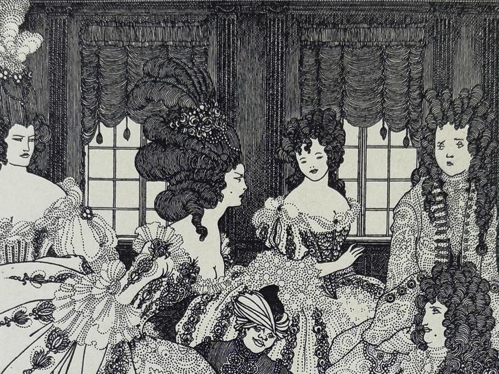 1901, Aubrey Beardsley - Originele blokdruk, Belle Epoque, Antiek en Kunst, Kunst | Litho's en Zeefdrukken, Verzenden