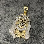 14 karaat gouden jezus gezicht hanger kruis model, Ophalen of Verzenden, Zo goed als nieuw, Goud, Kruis of Symbool