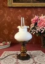 Brocante olielamp / tafellamp / elektrische olie lamp antiek, Huis en Inrichting, Lampen | Tafellampen, Minder dan 50 cm, Gebruikt