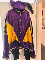 Zwarte pieten pak goud paars zwart groot maat 62 met muts, Ophalen of Verzenden, Gebruikt