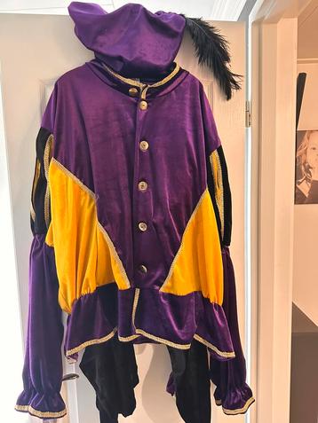 Zwarte pieten pak goud paars zwart groot maat 62 met muts beschikbaar voor biedingen