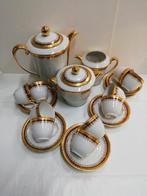 Limoges porseleinen koffieservies Empire stijl, Ophalen of Verzenden, Zo goed als nieuw, Porselein, Compleet servies
