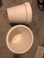 2x Witte Plantenpotten - 30cm diameter, Tuin en Terras, Bloempotten, Kunststof, Gebruikt, Rond, Binnen