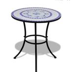 NIEUWE Bistroset mozaïek blauw wit metalen tuinse, 2 zitplaatsen, Overige materialen, Venlo, Bijzettafel