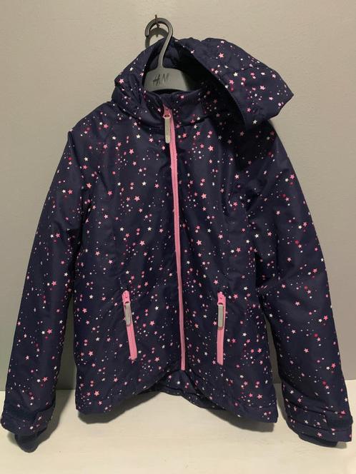 Stoere H&M Blauwe Winterjas met Sterren mt 140 (NIEUWSTAAT), Kinderen en Baby's, Kinderkleding | Maat 140, Zo goed als nieuw, Meisje
