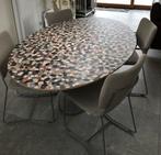 Mooie ovale eettafel 180 x120, Huis en Inrichting, Tafels | Eettafels, Ophalen, Metaal, 100 tot 150 cm, Leuk
