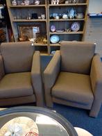 Twee comfortabele taupe kleurige stoeltjes, Ophalen, Gebruikt, Minder dan 75 cm, 75 tot 100 cm